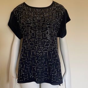 Rebecca Taylor studded navy tee size small